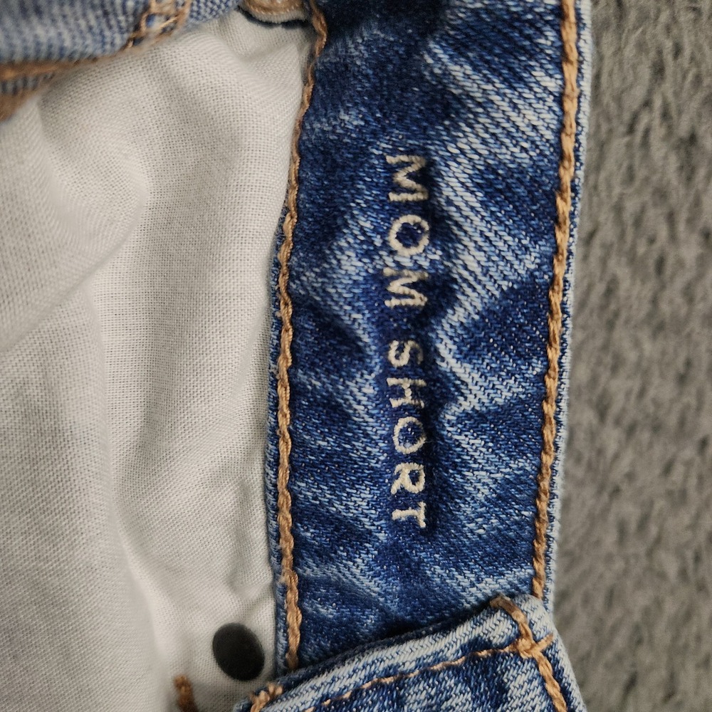 American Eagle Denim Mom Short Womens 00 High Rise Distress STRIGID Cutoff 24x2" - Picture 11 of 12